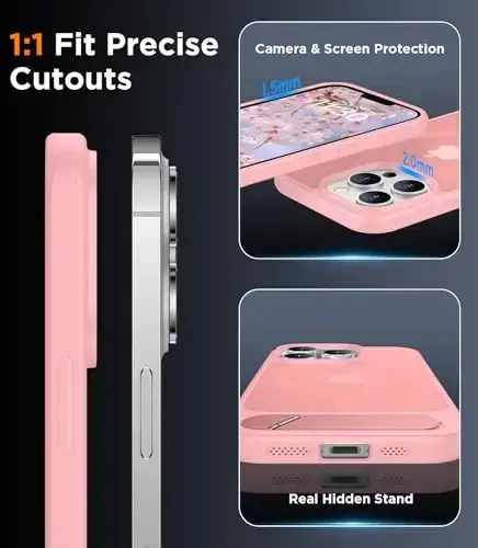 Temdan Magnetic Compatible with iPhone 13 Pro Case, [Built-in Invisible Kickstand][Compatible with MagSafe] [Military Grade Shockproof] Slim Translucent Matte Phone Case for iPhone 13 Pro 6.1