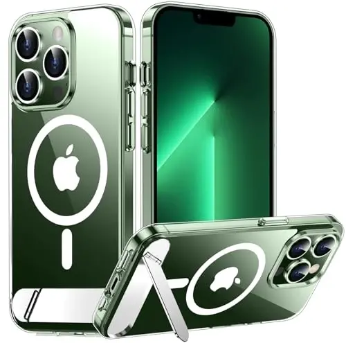 Temdan Magnetic Compatible with iPhone 13 Pro Max Case, [Built-in Invisible Kickstand][Compatible with MagSafe] [Military Grade Shockproof] Slim Thin Phone Case for iPhone 13 Pro Max 6.7