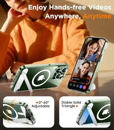 Temdan Magnetic Compatible with iPhone 13 Pro Max Case, [Built-in Invisible Kickstand][Compatible with MagSafe] [Military Grade Shockproof] Slim Thin Phone Case for iPhone 13 Pro Max 6.7