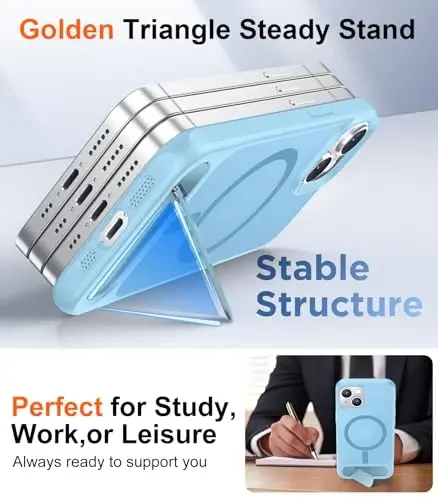 Temdan Magnetic Compatible with iPhone 14 Case/iPhone 13 Case,[Built-in Invisible Kickstand][Compatible with MagSafe][Military Grade Shockproof] Slim Translucent Matte Phone Case for iPhone 14/13 6.1