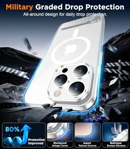 Temdan Magnetic Compatible with iPhone 14 Pro Case, [Built-in Invisible Kickstand][Compatible with MagSafe] [Military Grade Shockproof] Slim Thin Phone Case for iPhone 14 Pro 6.1