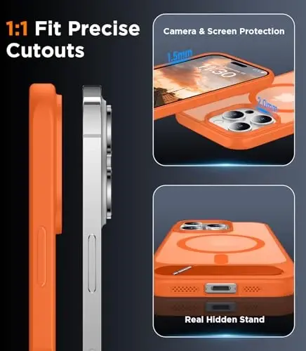 Temdan Magnetic Compatible with iPhone 14 Pro Case, [Built-in Invisible Kickstand][Compatible with MagSafe] [Military Grade Shockproof] Slim Translucent Matte Phone Case for iPhone 14 Pro 6.1