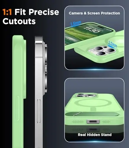 Temdan Magnetic Compatible with iPhone 14 Pro Case, [Built-in Invisible Kickstand][Compatible with MagSafe] [Military Grade Shockproof] Slim Translucent Matte Phone Case for iPhone 14 Pro 6.1