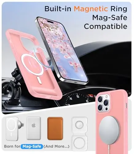 Temdan Magnetic Compatible with iPhone 14 Pro Case, [Built-in Invisible Kickstand][Compatible with MagSafe] [Military Grade Shockproof] Slim Translucent Matte Phone Case for iPhone 14 Pro 6.1
