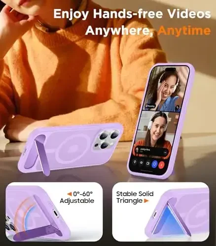 Temdan Magnetic Compatible with iPhone 14 Pro Case, [Built-in Invisible Kickstand][Compatible with MagSafe] [Military Grade Shockproof] Slim Translucent Matte Phone Case for iPhone 14 Pro 6.1