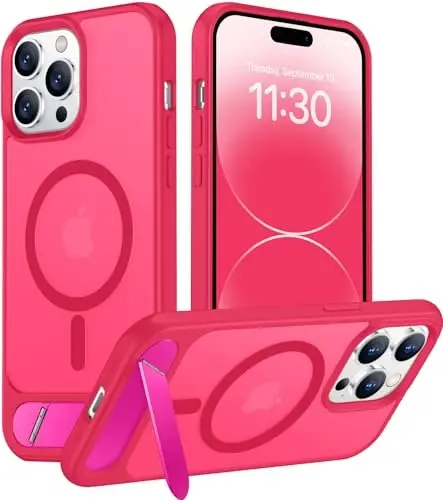 Temdan Magnetic Compatible with iPhone 14 Pro Max Case, [Built-in Invisible Kickstand][Compatible with MagSafe] [Military Grade Shockproof] Slim Translucent Matte Phone Case for iPhone 14 Pro Max 6.7