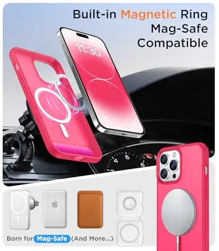 Temdan Magnetic Compatible with iPhone 14 Pro Max Case, [Built-in Invisible Kickstand][Compatible with MagSafe] [Military Grade Shockproof] Slim Translucent Matte Phone Case for iPhone 14 Pro Max 6.7