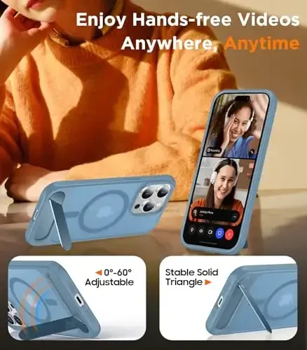 Temdan Magnetic Compatible with iPhone 14 Pro Max Case, [Built-in Invisible Kickstand][Compatible with MagSafe] [Military Grade Shockproof] Slim Translucent Matte Phone Case for iPhone 14 Pro Max 6.7