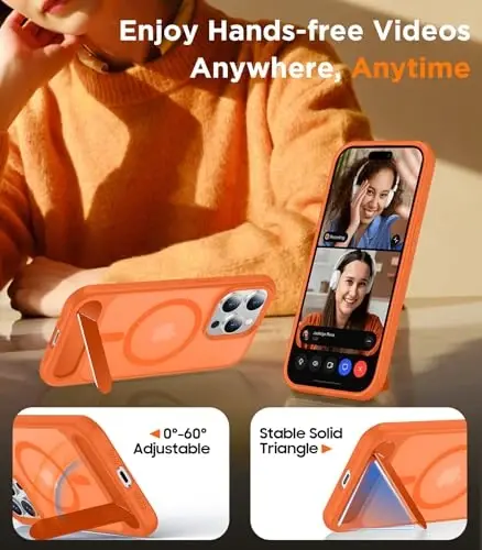 Temdan Magnetic Compatible with iPhone 14 Pro Max Case, [Built-in Invisible Kickstand][Compatible with MagSafe] [Military Grade Shockproof] Slim Translucent Matte Phone Case for iPhone 14 Pro Max 6.7