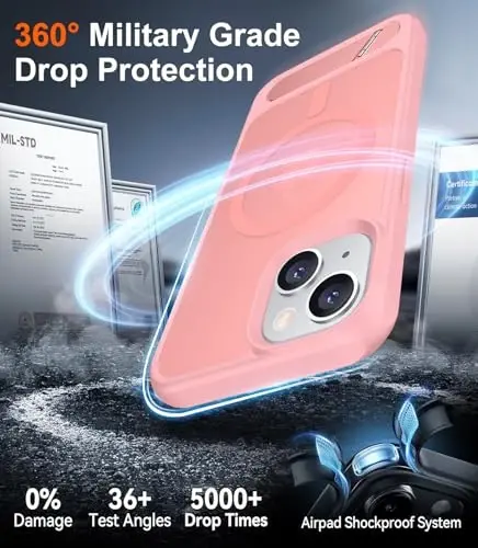 Temdan Magnetic Compatible with iPhone 15 Plus Case & iPhone 14 Plus Case, [Built-in Invisible Kickstand][Compatible with MagSafe][Military Grade Shockproof] Slim Translucent Matte Phone Case 6.7