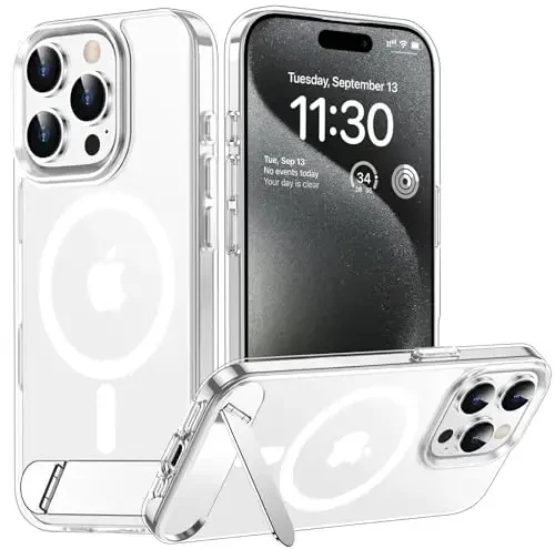 Temdan Magnetic Compatible with iPhone 15 Pro Case, [Built-in Invisible Kickstand][Compatible with MagSafe] [Military Grade Shockproof] Slim Thin Phone Case for iPhone 15 Pro 6.1