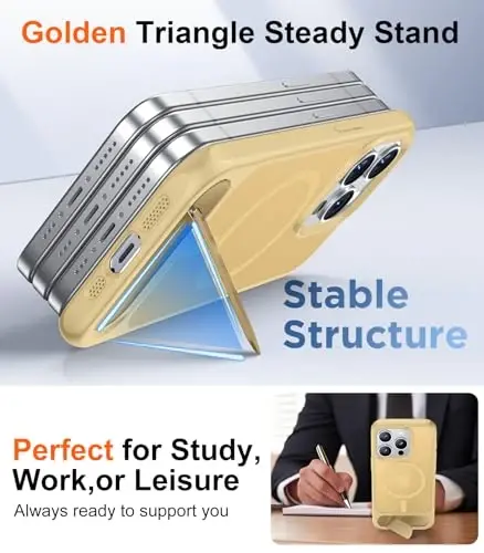 Temdan Magnetic Compatible with iPhone 15 Pro Case, [Built-in Invisible Kickstand][Compatible with MagSafe] [Military Grade Shockproof] Slim Translucent Matte Phone Case for iPhone 15 Pro 6.1
