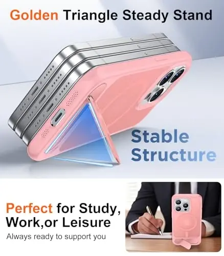 Temdan Magnetic Compatible with iPhone 15 Pro Case, [Built-in Invisible Kickstand][Compatible with MagSafe][Military Grade Shockproof] Slim Translucent Matte Phone Case for iPhone 15 Pro 6.1