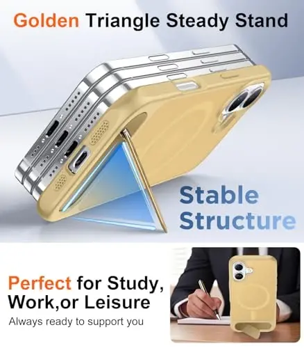 Temdan Magnetic Compatible with iPhone 16 Plus Case, [Built-in Invisible Kickstand][Compatible with MagSafe] [Military Grade Shockproof] Slim Translucent Matte Phone Case for iPhone 16 Plus 6.7