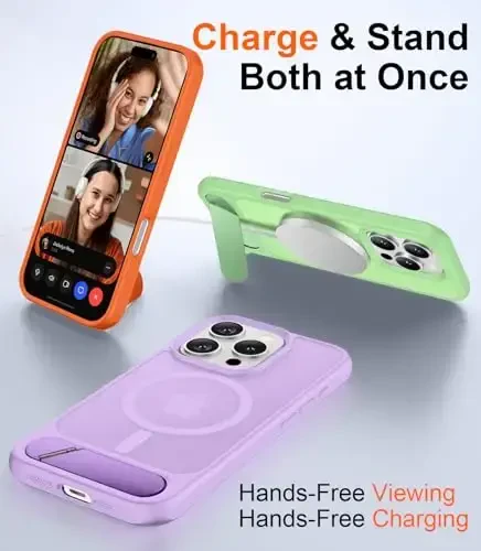 Temdan Magnetic Compatible with iPhone 16 Pro Case, [Built-in Invisible Kickstand][Compatible with MagSafe][Military Grade Shockproof] iPhone 16 Pro 6.3