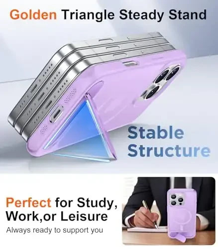 Temdan Magnetic Compatible with iPhone 16 Pro Case, [Built-in Invisible Kickstand][Compatible with MagSafe][Military Grade Shockproof] iPhone 16 Pro 6.3