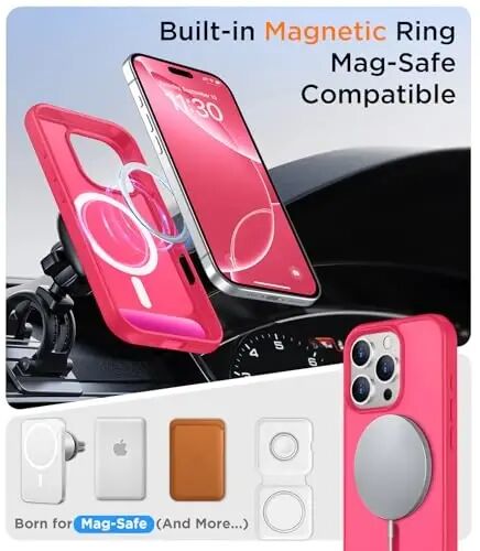Temdan Magnetic Compatible with iPhone 16 Pro Max Case, [Built-in Invisible Kickstand][Compatible with MagSafe][Military Grade Shockproof] Slim Translucent Matte Phone Case for iPhone 16 Pro Max 6.9