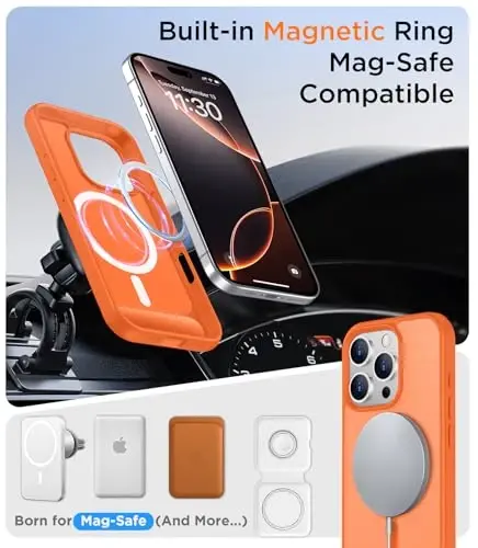 Temdan Magnetic Compatible with iPhone 16 Pro Max Case, [Built-in Invisible Kickstand][Compatible with MagSafe][Military Grade Shockproof] Slim Translucent Matte Phone Case for iPhone 16 Pro Max 6.9