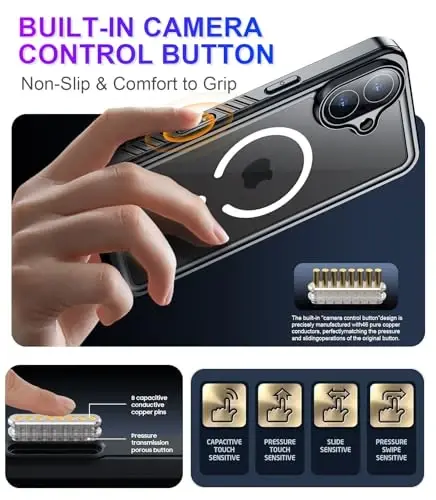 Temdan Magnetic Compatible with iPhone 17 Case,Waterproof Built-in Screen & Camera Protector IP68 Underwater Full Body 17FT Military Dropproof Shockproof Phone Case 6.3