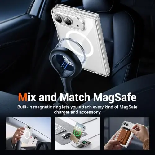 Temdan Magnetic for iPhone Duo Case, Compatible with Magsafe, Clear | Anti-Yellowing, Military-Grade Protection, Shockproof Slim Magnetic Phone Case - 3