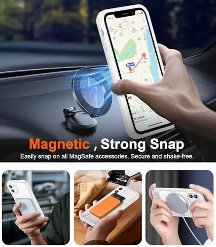 Temdan Magnetic iPhone 11 bilan mos keladigan telefon g'ilofi, [O'rnatilgan ko'rinmas tirgak][MagSafe bilan mos keladi] [Harbiy darajadagi zarbga chidamli] Yupqa shaffof matli iPhone 11 6.1