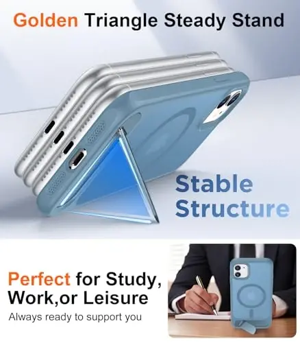 Temdan Magnetic iPhone 11 Phone Case bilan mos, [O'rnatilgan ko'rinmas tirgak] [MagSafe bilan mos] [Harbiy darajadagi zarbga chidamli] Yupqa yarim shaffof mat iPhone 11 6.1