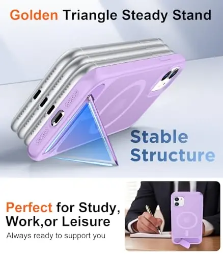 Temdan Magnetic iPhone 11 Phone Case bilan mos, [O'rnatilgan Ko'rinmas Tirgak] [MagSafe bilan mos] [Harbiy Standartga Chidamli Zarba o'tkazmaydigan] Yengil Shaffof Mat iPhone 11 6.1