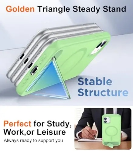 Temdan Magnetic iPhone 11 Phone Case bilan mos, [O'rnatilgan ko'rinmas tirgak][MagSafe bilan mos] [Harbiy darajadagi zarbga chidamli] Yupqa shaffof matli iPhone 11 6.1