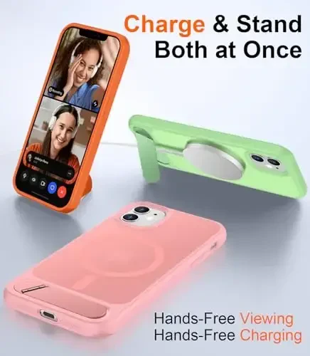 Temdan Magnetic iPhone 11 Phone Case bilan mos, [O'rnatilgan ko'rinmas tirgak][MagSafe bilan mos] [Harbiy darajadagi zarbga chidamli] Yupqa yarim shaffof matli iPhone 11 6.1