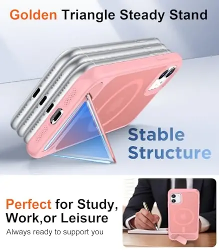 Temdan Magnetic iPhone 11 Phone Case bilan mos, [O'rnatilgan ko'rinmas tirgak][MagSafe bilan mos] [Harbiy darajadagi zarbga chidamli] Yupqa yarim shaffof matli iPhone 11 6.1