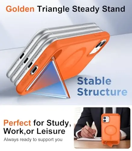 Temdan Magnetic iPhone 11 telefon g'ilofi bilan mos, [O'rnatilgan ko'rinmas tirgak][MagSafe bilan mos] [Harbiy darajadagi zarbga chidamli] Yengil yarim shaffof matli telefon g'ilofi iPhone 11 6.1