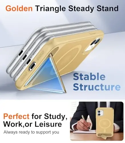 Temdan Magnetic iPhone 11 uchun mos keladigan telefon g‘ilofi, [O‘rnatilgan ko‘rinmas tirgak] [MagSafe bilan mos] [Harbiy darajadagi zarbga chidamli] Yupqa shaffof matli iPhone 11 6.1