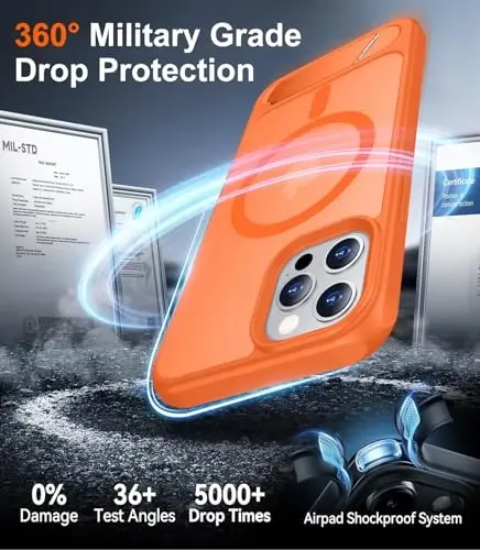 Temdan Magnetic iPhone 12 va iPhone 12 Pro uchun g'ilof, [O'rnatilgan ko'rinmas tirgak][MagSafe bilan mos][Harbiy darajadagi zarbga chidamli] Yupqa yarim shaffof matli telefon g'ilofi 6.1