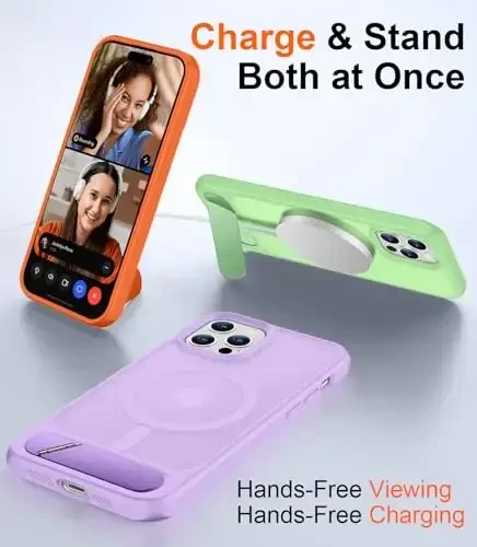 Temdan Magnetic iPhone 12 va iPhone 12 Pro uchun g'ilof, [O'rnatilgan ko'rinmas tirgak][MagSafe bilan mos][Harbiy darajadagi zarbga chidamli] Yupqa yarim shaffof matli telefon g'ilofi 6.1