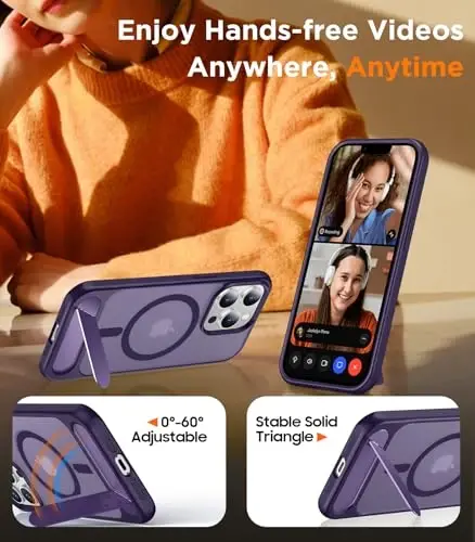 Temdan Magnetic iPhone 13 Pro Case bilan mos, [O'rnatilgan ko'rinmas tirgak] [MagSafe bilan mos] [Harbiy darajadagi zarbga chidamli] iPhone 13 Pro 6.1