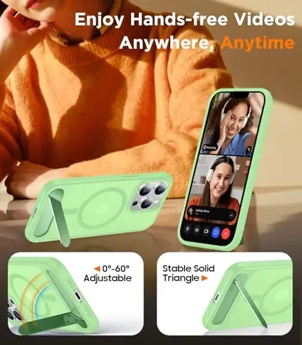 Temdan Magnetic iPhone 13 Pro Case bilan mos, [O'rnatilgan ko'rinmas tirgak][MagSafe bilan mos] [Harbiy darajadagi zarbaga chidamli] iPhone 13 Pro 6.1