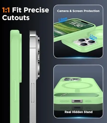 Temdan Magnetic iPhone 13 Pro Case bilan mos, [O'rnatilgan ko'rinmas tirgak][MagSafe bilan mos] [Harbiy darajadagi zarbaga chidamli] iPhone 13 Pro 6.1