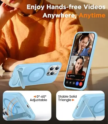 Temdan Magnetic iPhone 13 Pro Max Case bilan mos, [O'rnatilgan ko'rinmas tirgak] [MagSafe bilan mos] [Harbiy darajadagi zarbaga chidamli] iPhone 13 Pro Max 6.7