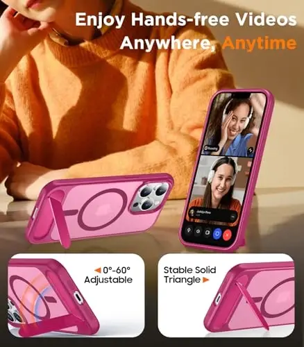 Temdan Magnetic iPhone 13 Pro Max Case bilan mos, [O'rnatilgan Ko'rinmas Tirgak] [MagSafe bilan mos] [Harbiy Standart Zarba o'tkazmaydigan] Yupqa Yarim Shaffof Mat Telefon G'ilofi iPhone 13 Pro Max 6.7