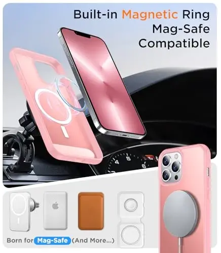 Temdan Magnetic iPhone 13 Pro Max Case bilan mos, [Oʻrnatilgan koʻrinmas tirgak][MagSafe bilan mos][Harbiy darajadagi zarbga chidamli] iPhone 13 Pro Max 6.7