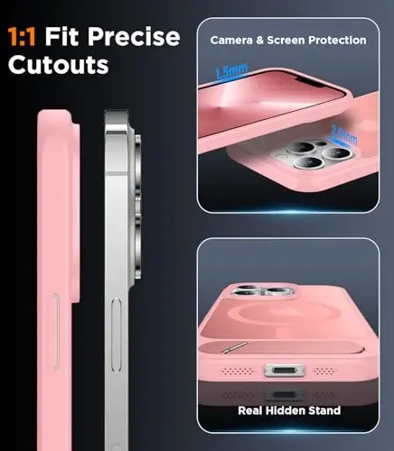 Temdan Magnetic iPhone 13 Pro Max Case bilan mos, [Oʻrnatilgan koʻrinmas tirgak][MagSafe bilan mos][Harbiy darajadagi zarbga chidamli] iPhone 13 Pro Max 6.7