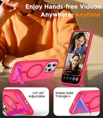 Temdan Magnetic iPhone 14 Pro Case bilan mos, [O'rnatilgan ko'rinmas tirgak][MagSafe bilan mos] [Harbiy darajadagi zarbaga chidamli] Yaxshi yarim shaffof matli telefon qutisi iPhone 14 Pro 6.1