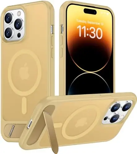 Temdan Magnetic iPhone 14 Pro Max bilan mos keladi, [Oʻrnatilgan koʻrinmas tirgak] [MagSafe bilan mos keladi] [Harbiy darajadagi zarbga chidamli] iPhone 14 Pro Max 6.7