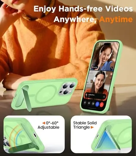 Temdan Magnetic iPhone 14 Pro Max Case bilan mos, [O'rnatilgan Ko'rinmas Tirgak] [MagSafe bilan mos] [Harbiy Standartdagi Zarba o'tkazmaydigan] Yengil Shaffof Mat Qopqoq iPhone 14 Pro Max 6.7