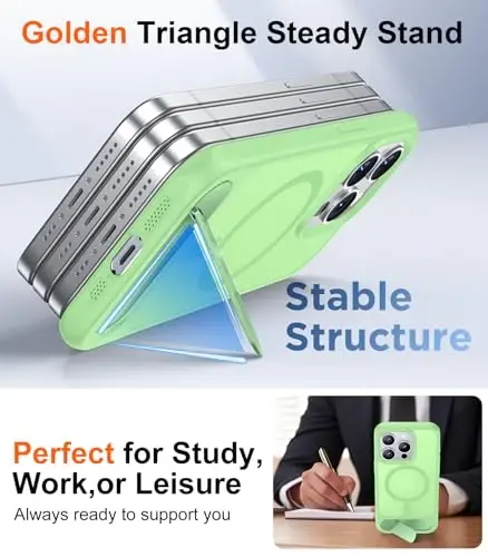 Temdan Magnetic iPhone 15 Pro Case bilan mos, [O'rnatilgan ko'rinmas tirgak][MagSafe bilan mos][Harbiy darajadagi zarbga chidamli] iPhone 15 Pro 6.1