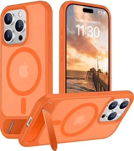 Temdan Magnetic iPhone 15 Pro g'ilofi bilan mos, [O'rnatilgan ko'rinmas tirgak][MagSafe bilan mos][Harbiy darajadagi zarbaga chidamli] iPhone 15 Pro 6.1
