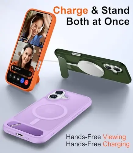 Temdan Magnetic iPhone 16 Case bilan mos, [O'rnatilgan ko'rinmas tirgak][MagSafe bilan mos][Harbiy darajadagi zarbga chidamli] iPhone 16 6.1