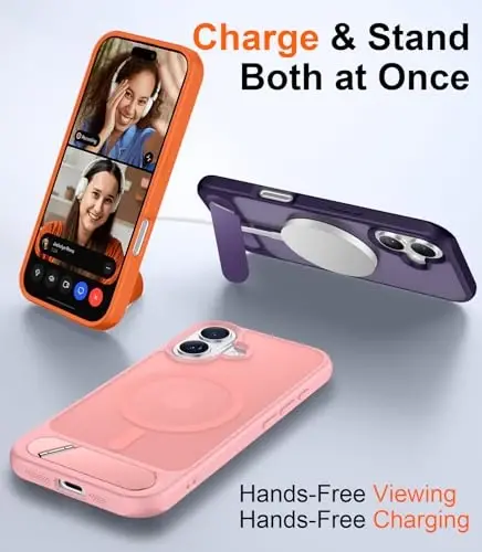 Temdan Magnetic iPhone 16 Plus Case bilan mos, [O'rnatilgan ko'rinmas tirgak][MagSafe bilan mos][Harbiy darajadagi zarbga chidamli] iPhone 16 Plus 6.7