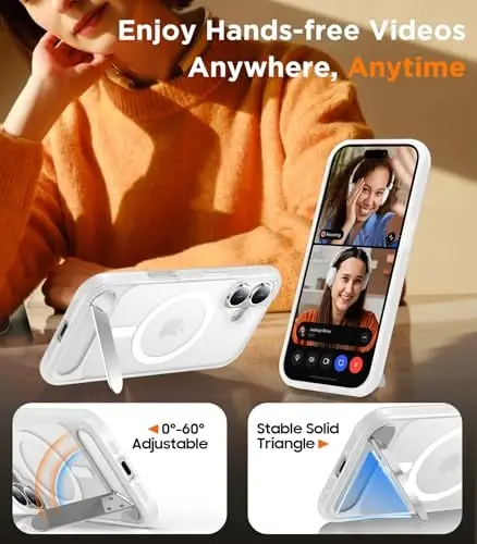 Temdan Magnetic iPhone 16 Plus Case bilan mos, [O'rnatilgan ko'rinmas tirgak][MagSafe bilan mos][Harbiy darajadagi zarbga chidamli] iPhone 16 Plus 6.7