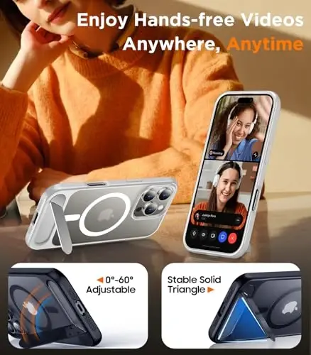 Temdan Magnetic iPhone 16 Pro Case bilan mos keladi, [O'rnatilgan ko'rinmas tirgak][MagSafe bilan mos keladi][Harbiy darajadagi zarbaga chidamli] iPhone 16 Pro 6.3